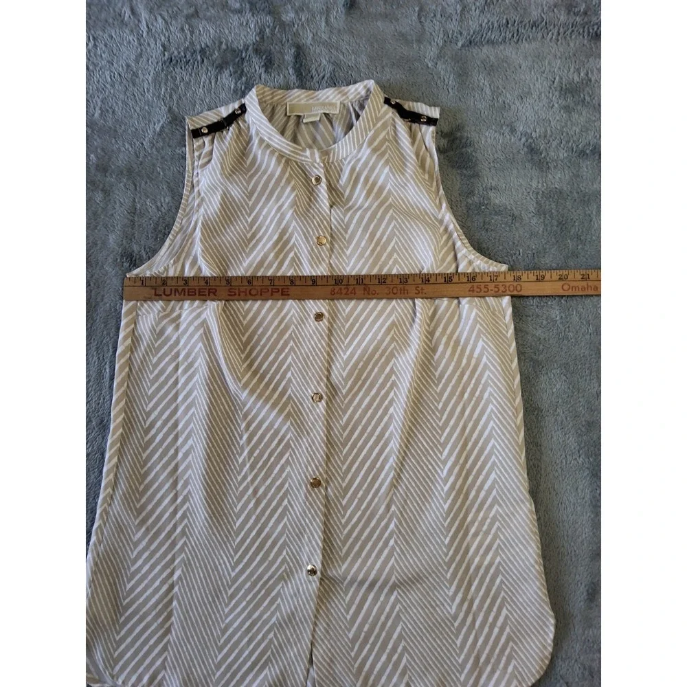 Women's‎ Michael Kors Sz Small Sleeveless Blouse Top Striped Preppy
